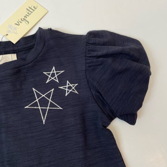 NWT Vignette 7Y Kenzie Top in Navy Stars - Picture 3 of 4